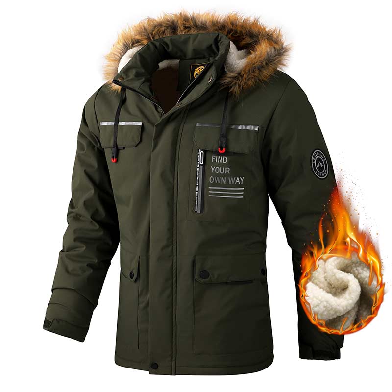 Fashion Men&#39;s Casual Windbreaker Jackets Hooded Jacket Man Waterproof Outdoor Soft Shell Winter Coat Clothing Warm Fleece Thick