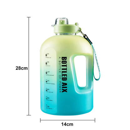2.2L Sport Water Bottle Large Capacity 1 Gallon Water Bottle With Time Scale BPA Free Plastic Bottle Outdoor Fitness Water Cup