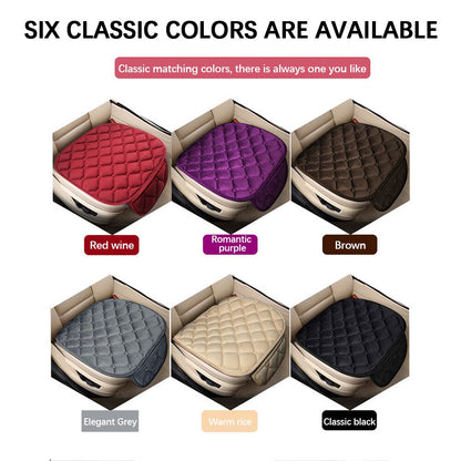 Car Seat Cover Front Rear Flocking Cloth Cushion Non Slip Winter Auto Protector Mat Pad Keep Warm Universal For Truck Suv
