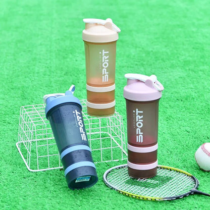 Sports Water Bottle 500ML Protein Shaker Outdoor Travel Portable Juice Cup With Powder Case Coffee Mugs Leak Proof Drink Bottle