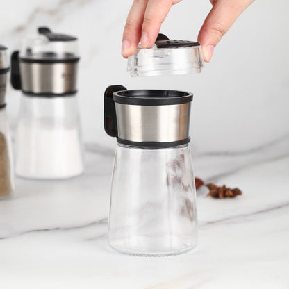 Kitchen Push-type Salt Dispense Pepper Shaker Spice Salt Sugar Bottle Spice Jar Push Type Can Seasoning Bottle Kitchen Gadgets