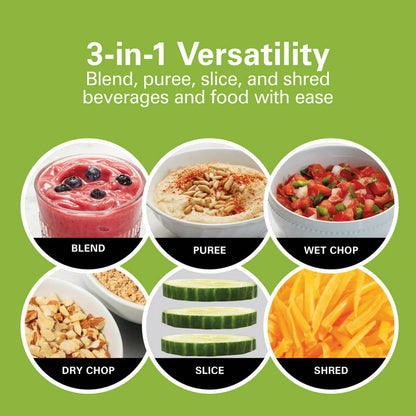 Multi Blend Kitchen System  3-in-1 Blender with Food Processor Attachment  52 oz. Blending Jar  and 20 oz. Travel Jar  58176