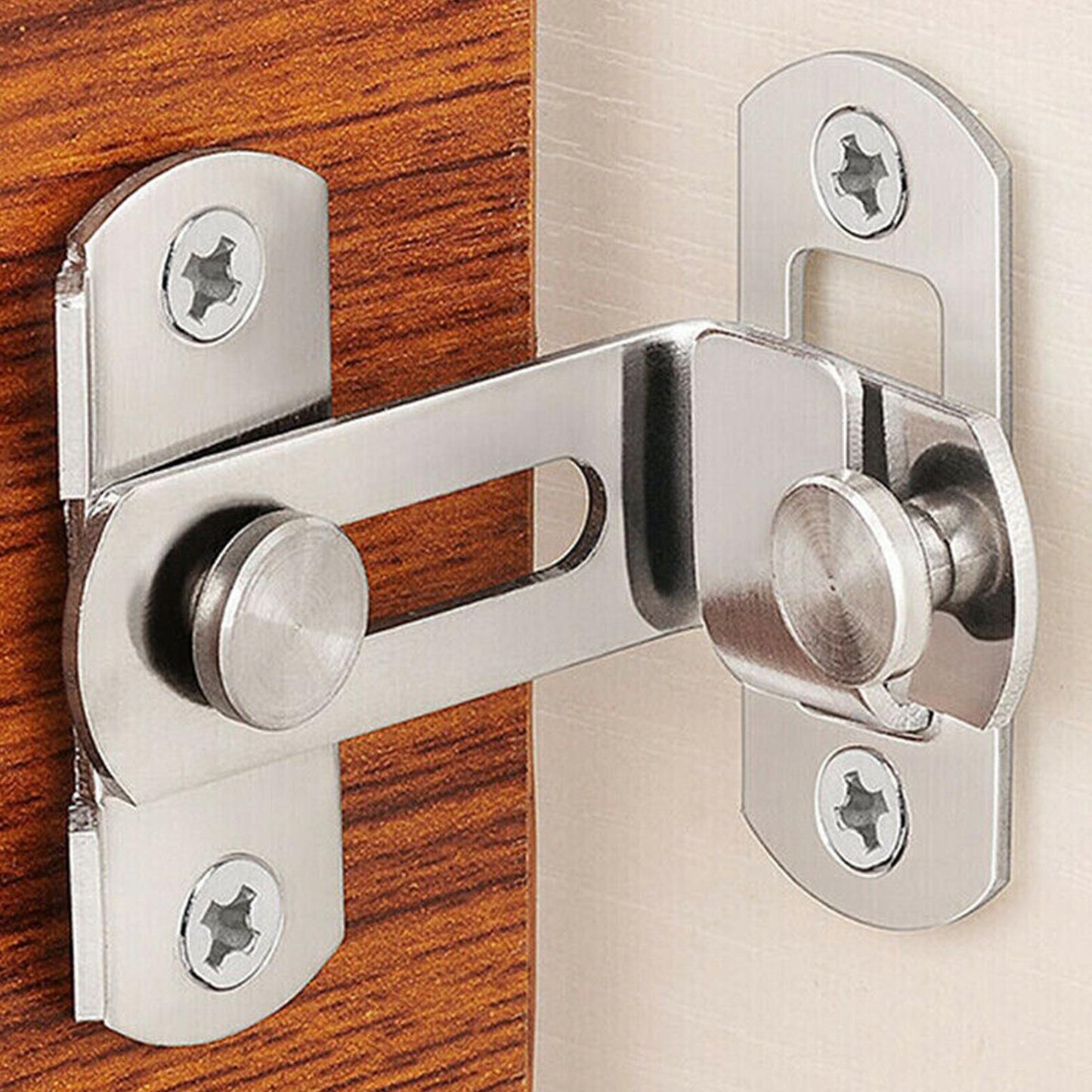 90 Degree Stainless Steel Door Latch Right Angle Sliding Latch Screw Locker Bending With Door Accessories Lock Screws Hardw A1V5