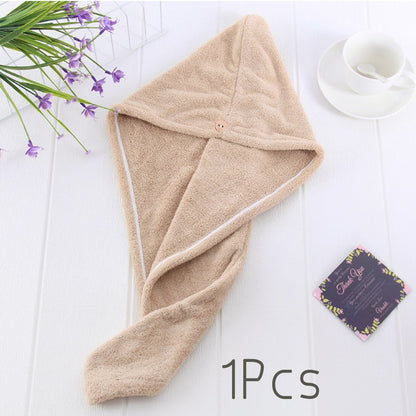 Quick-dry Hair Towel Women Hair Drying Hat Cap Hat Bath Hat Microfiber Solid Towel Cap Super Absorption Turban Hair Dry Cap