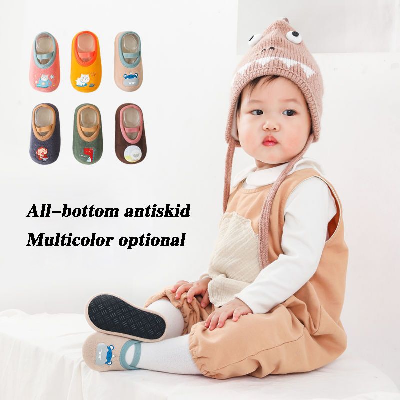 Baby Anti-slip Socks Newborn Warm Crib Floor Shoes with Rubber Sole for Children Boy Toddler Foot Girl Infant Cute Kids Slippers