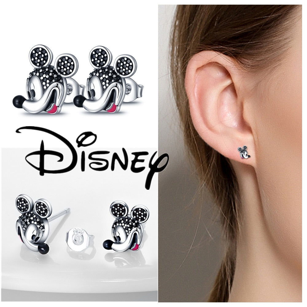 Disney Mickey Mouse Earring 925 Silver Heart Earring Pumpkin Coach Stud Earrings Silver Women Star Butterfly Earrings Jewelry