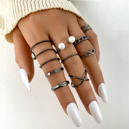 Hip Hop Cross Ring On Finger Chains Adjustable Jewelry Rings for Men Women Gothic anillos Aesthetic Rings 2023 Trend Accessories