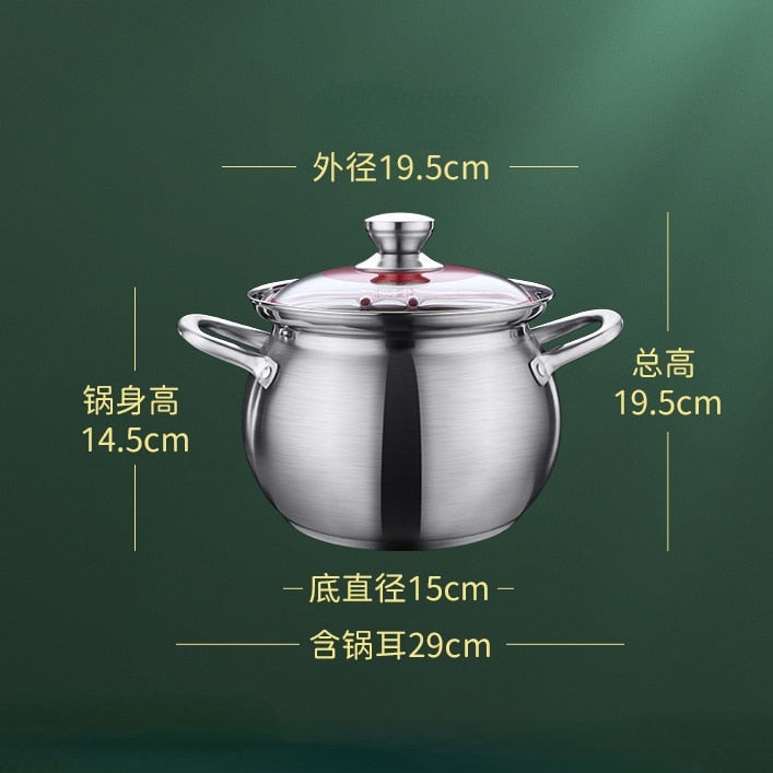 stainless steel Soup big cooking pot Thickened soup pot New design General use of gas in induction cooker for porridge pot