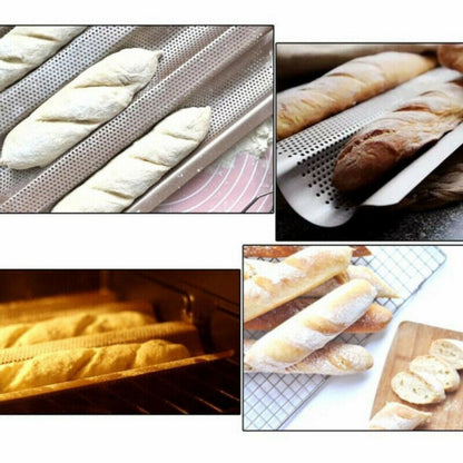 Kitchen Accessories Homemade Baguette Carbon Steel Pan French Bread Wands Baking Mold Nonstick Bakeware Pastry Tray Toaster Tool