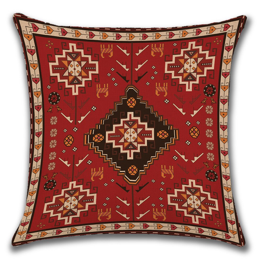 2021 New Ethnic Persian Carpet Print Linen Pillows Case Hot Bohemian Decorative Geometric Throw Pillows Sofa Couch Home Decor