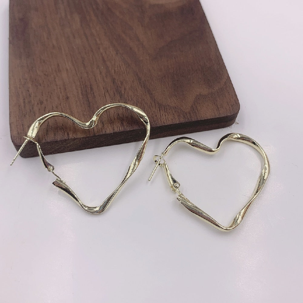 Fashion   Heart  Earrings Punk Jewelry For Cool Women Girl Friendship Gifts Accessories