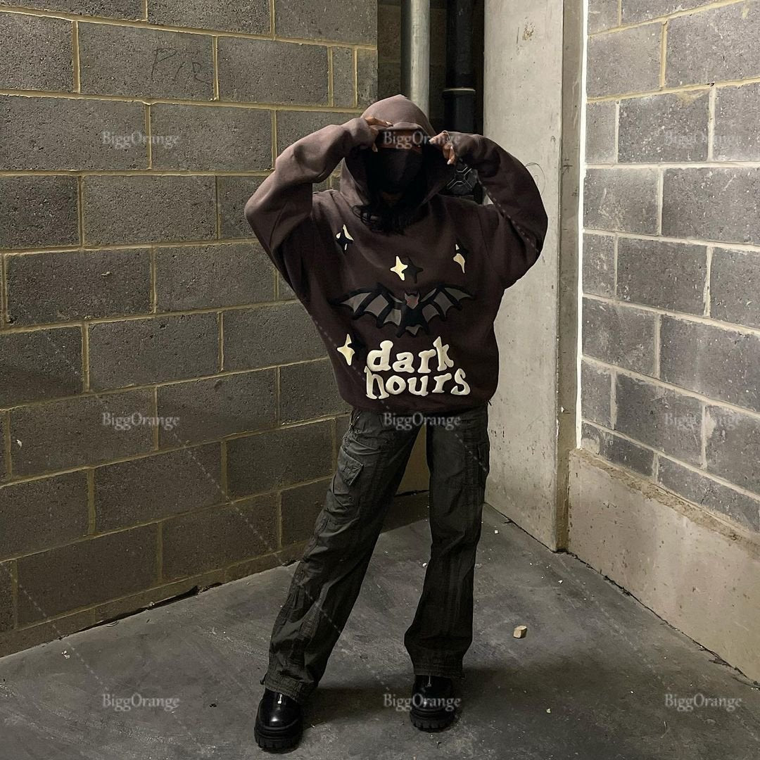 High Quality Bat Foaming Print Streetwear Large Teen Sweatshirt Harajuku Y2k Clothes Top Homie Hoodie Men Clothing Tracksuit Men
