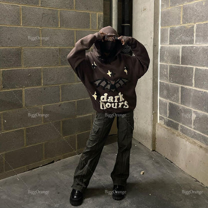 High Quality Bat Foaming Print Streetwear Large Teen Sweatshirt Harajuku Y2k Clothes Top Homie Hoodie Men Clothing Tracksuit Men