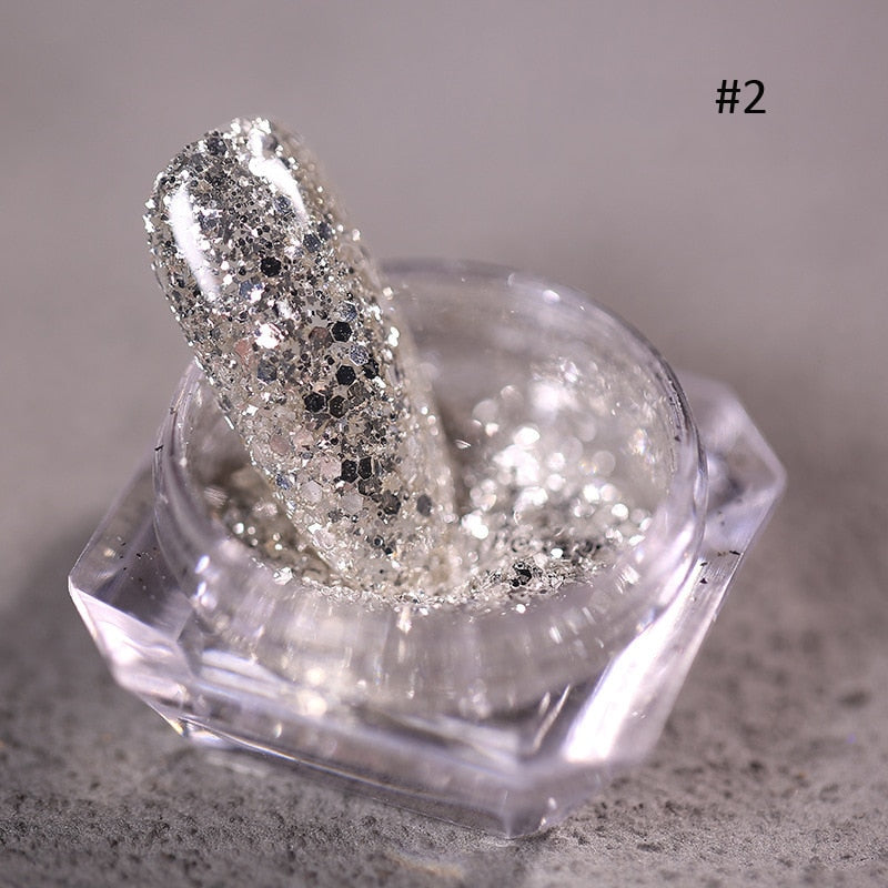 1pc 19Colors Nail Glitter Mirror Powder Chrome Dust Pigment 0.5g Paint Dip Metallic Shiny With Magic Effect Dust