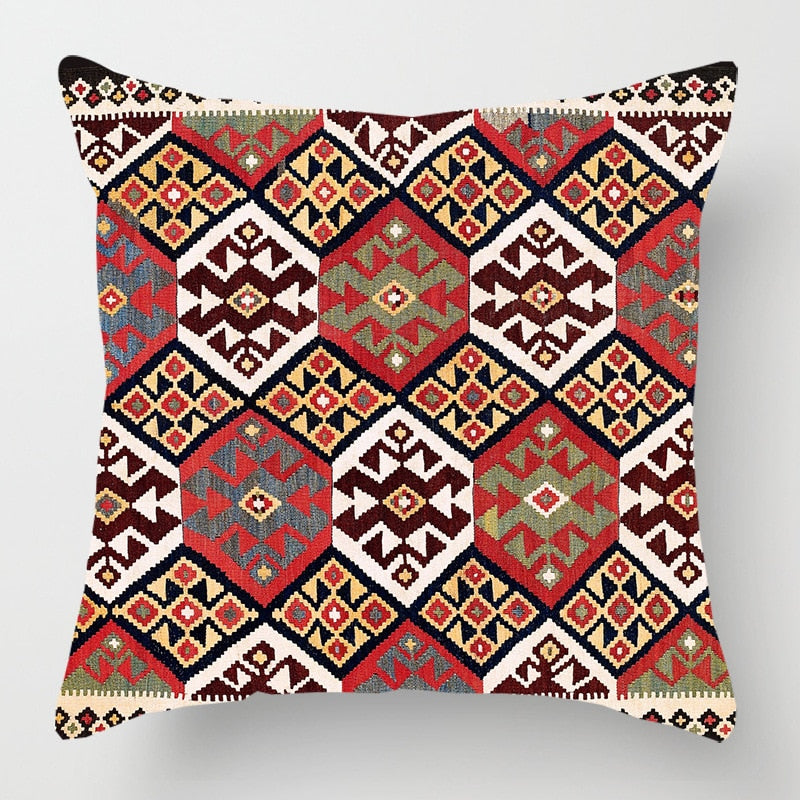 2021 New Ethnic Persian Carpet Print Linen Pillows Case Hot Bohemian Decorative Geometric Throw Pillows Sofa Couch Home Decor