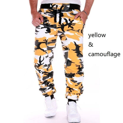 Sweatpants Men Camouflage Elasticity Military Cargo Pants Drawstring Multi Pockets Bottoms Casual Jogger Trousers