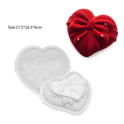 Heart Shaped Silicone Mold Cake Mousse Baking Forms Tray Silicon Soap Candle Making Moulds Kitchen Bakeware Tool