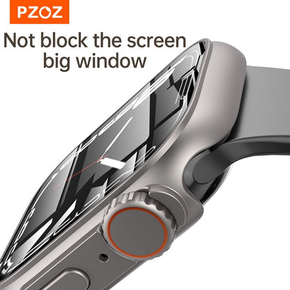 PZOZ For Apple Watch Series 8 7 45mm For iWatch 4 5 6 se 44mm Screen Protector Case Hard PC Case with Tempered Glass Accessories