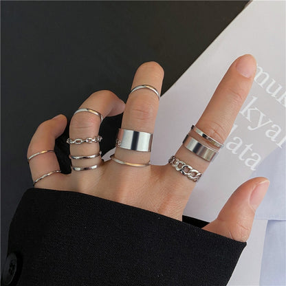 Hip Hop Cross Ring On Finger Chains Adjustable Jewelry Rings for Men Women Gothic anillos Aesthetic Rings 2023 Trend Accessories