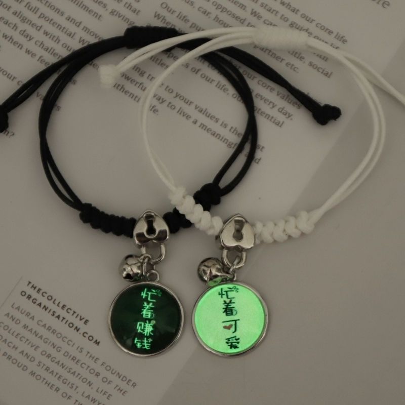 2023 Luminous Cat Star Moon Bracelet Couple Charm Handmade Adjustable Rope Matching Friend Bracelet Infinite Love Jewelry Gifts