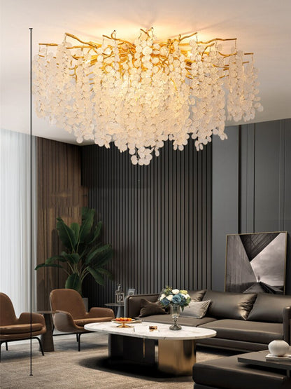 Nordic Foyer E14 Led Ceiling Chandelier Tree Branch Glass Chandelier Lighting Living Room Lustre Led Lamp Indoor Deco Lighting