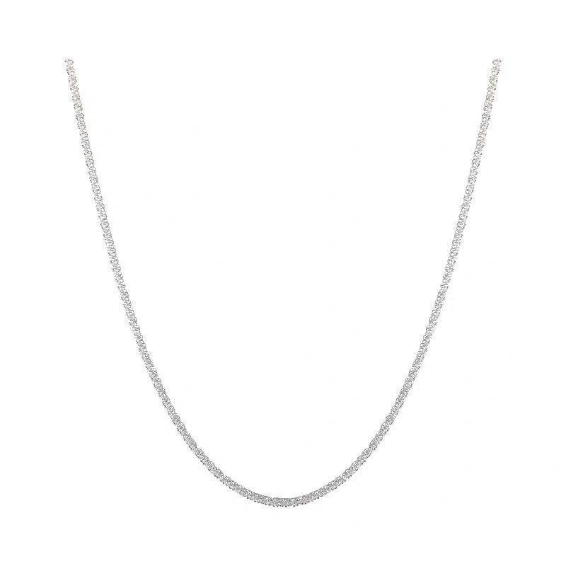 2022 New Popular Silver Colour Sparkling Clavicle Chain Choker Necklace For Women Fine Jewelry Wedding Party Gift