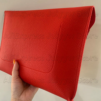 Red Clutch Bag Women Simple Women Ladies Clutch Pu Leather Envelope Clutch Bags Leather Women Lychee Pattern Purse Hand Bags