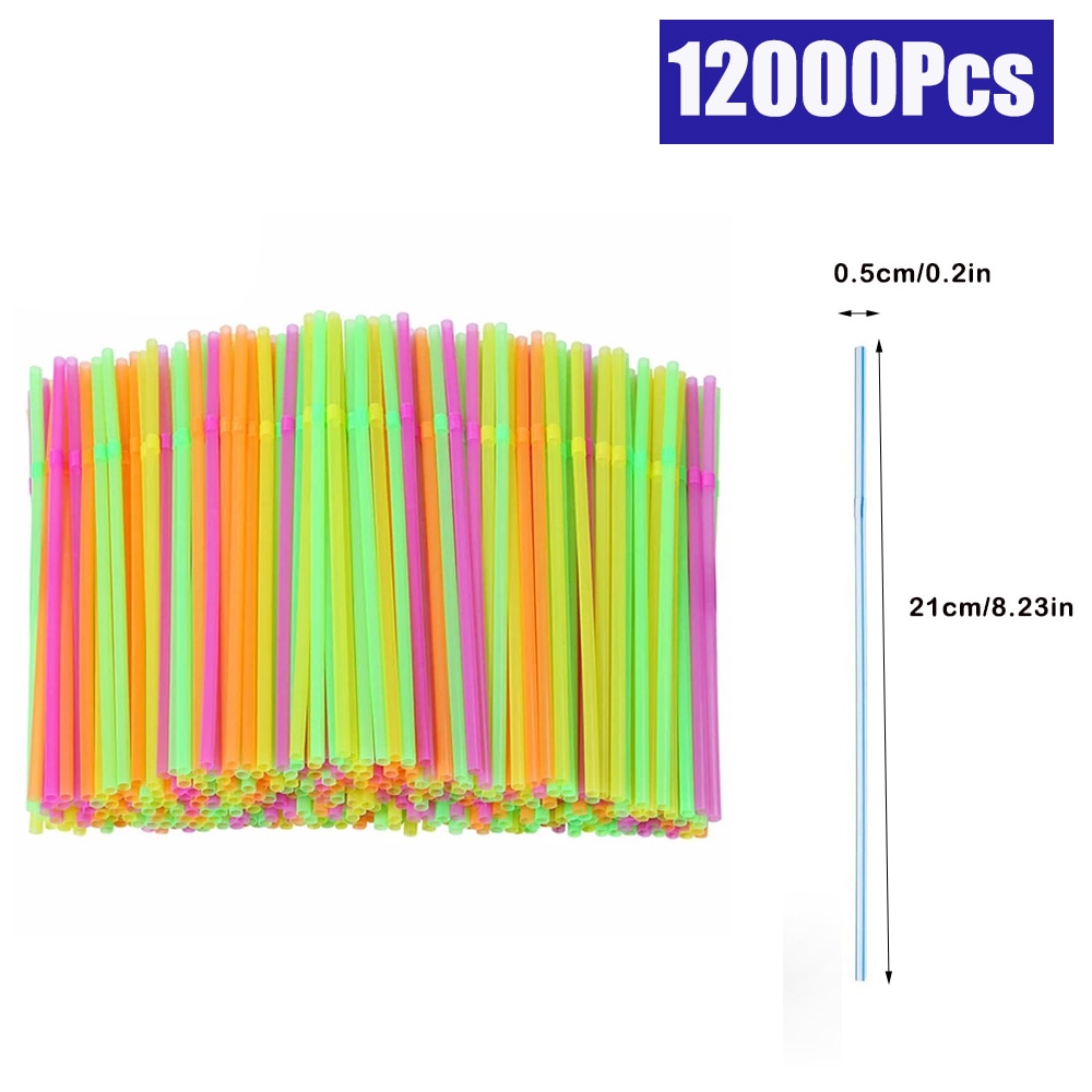 100/500/12000Pcs Multicolor Drinking Straws Rietjes Black Straw Cocktail Kitchen Wedding Bar Party Beverage Straws Accessories