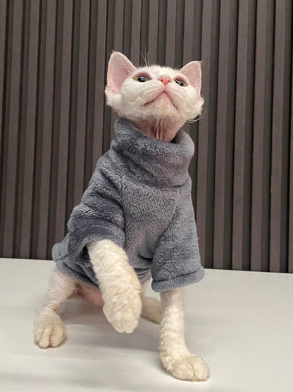 2022 New Hairless Cat Sweater Winter Fashion Thickening Warm Sphynx Clothes Home Comfortable Winter Dog Clothes for Small Dogs