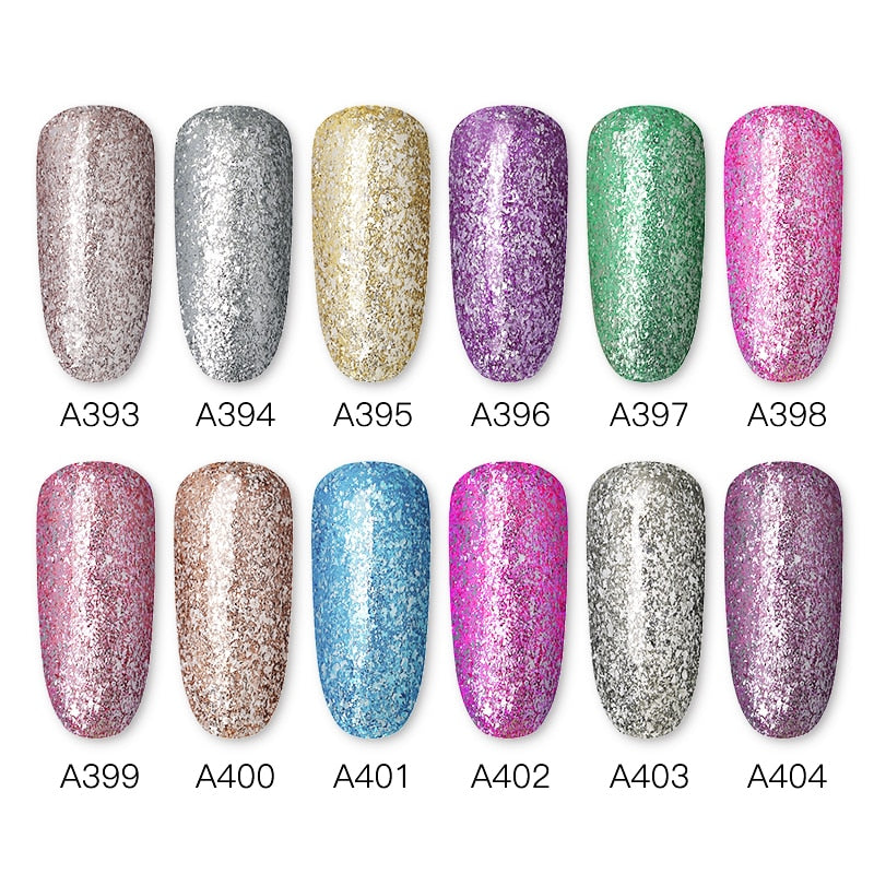 ROSALIND Gel Nail Polish Glitter Paint Hybrid Varnishes Shiny Top Base Coat For Nails Set Semi Permanent For Manicure Nail Art