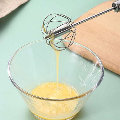 Semi-automatic Egg Beater 304 Stainless Steel Egg Whisk Manual Hand Mixer Self Turning Egg Stirrer Kitchen Accessories Egg Tools