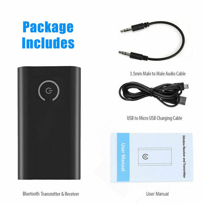 2 in 1 Bluetooth 5.0 Transmitter Receiver TV PC Car Speaker 3.5mm AUX Hifi Music Audio Adapter/Headphones Car Stereo Device
