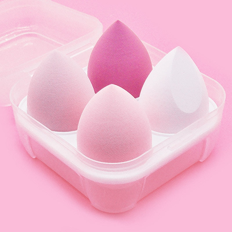 Different Sizes Makeup Sponge Dry&amp;Wet Use Cosmetic Puff Sponge maquiagem Foundation Powder Blush Beauty Tools with Storage Box