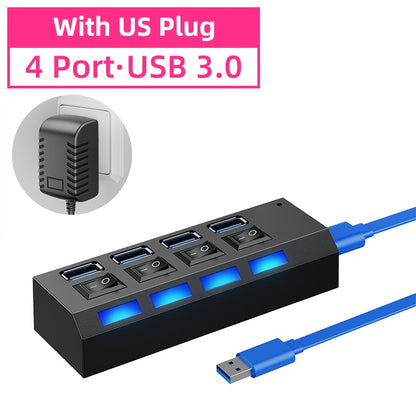 Usb Hub 3 0 Hub Usb Splitter Several Ports Multi Usb Hub 3.0 Hab power Adapter Extensor Computer Accessories switch usb For Home