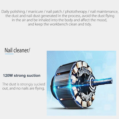 Big Power Nail Vacuum Cleaner Professional Nail Dust Collector With Filters Dust For Manicure Pedicure Nail Equipment Salon Tool