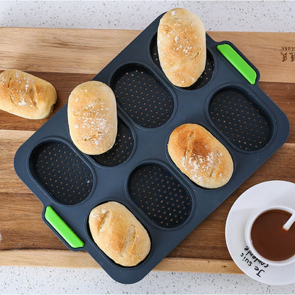 Mini baguette baking tray Bread baking mould Silicone non-stick bread baking tray Mould for baking French bread stick rolls 1PC