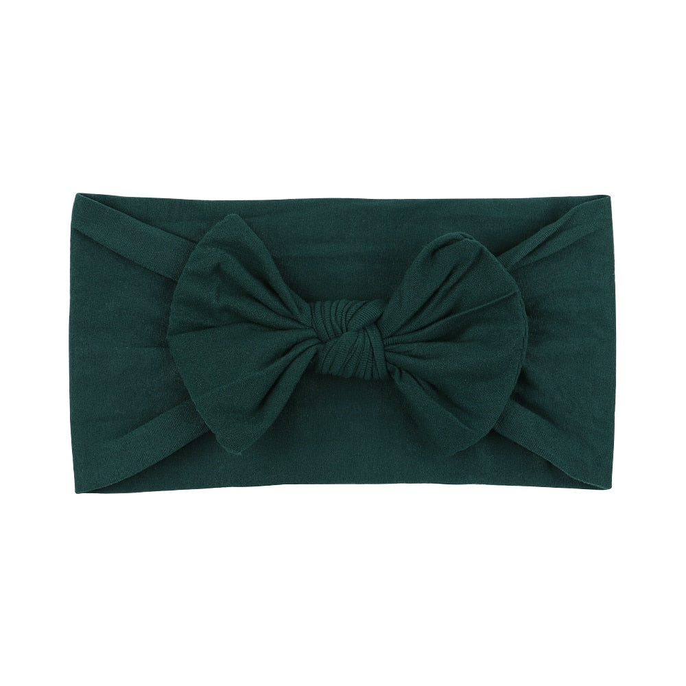Solid Color Broadside Bowknot Headband for Kids Girls Elastic Hair Band Baby Hairband Boutique Turban Headwear Hair Accessories