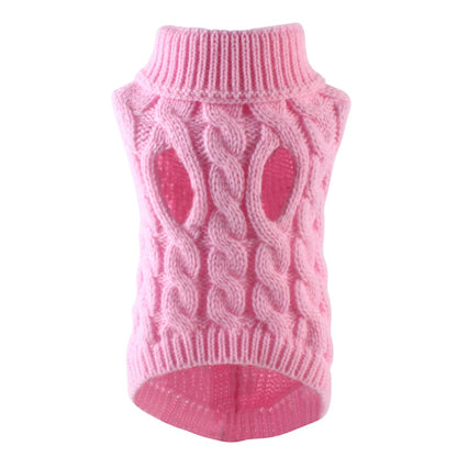 Puppy Dog Sweaters for Small Medium Dogs Cats Clothes Winter Warm Pet Turtleneck Chihuahua Vest Soft Yorkie Coat Teddy Jacket