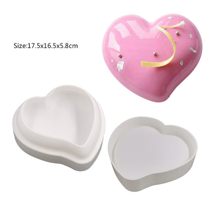 Heart Shaped Silicone Mold Cake Mousse Baking Forms Tray Silicon Soap Candle Making Moulds Kitchen Bakeware Tool