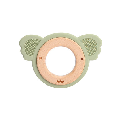 Let&#39;s Make Dinosaur Silicone Wood Ring Teether Cute Animal Nursing Pendant Accessories Teething Toys Chew Toy Teether For Teeth