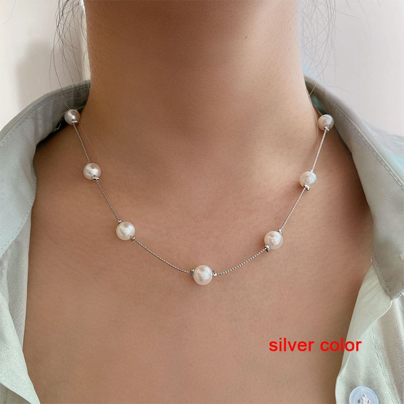 2022 Popular Silver Colour Sparkling Clavicle Chain Choker Necklace Collar For Women Fine Jewelry Wedding Party Birthday Gift