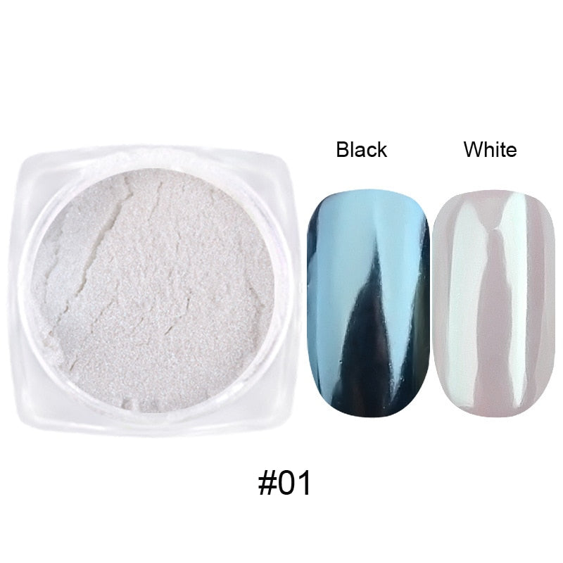 1pc 19Colors Nail Glitter Mirror Powder Chrome Dust Pigment 0.5g Paint Dip Metallic Shiny With Magic Effect Dust