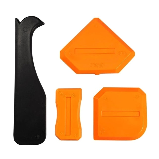 Silicone Scraper Glue Remover Knife Angle Beauty Crevice Spatula Tool Grout Scraper Kit 5in1 Multifunction Coner Caulking Tool