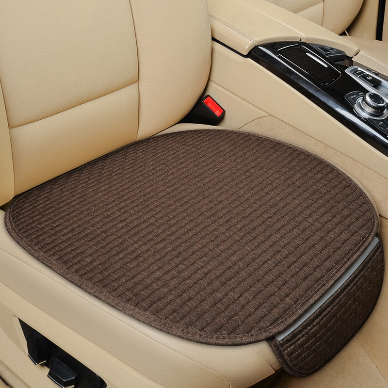 Flax Car Seat Cover Front Rear Linen Fabric Cushion Breathable Protector Mat Pad Universal Auto Interior Styling Truck SUV Van