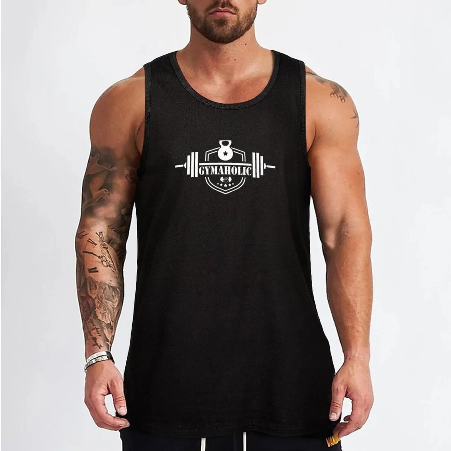 New Gymaholic Tank Top Man gym clothes gym training accessories Men's cotton t-shirt