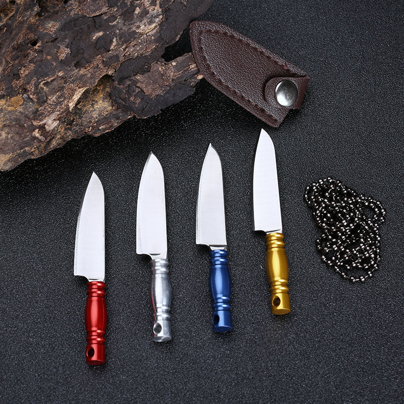 Portable Mini Small Kitchen Knife Outdoor Knife Pendant Gift Fruit Knife Sharp Camping Carry Pocket Knife Open Delivery Tools