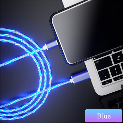 Glowing Cable Mobile Phone Charging Cables LED light Micro USB Type C Charger For Samsung Xiaomi iPhone Charge Wire Cord