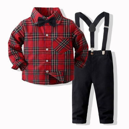 2022 Formal Kids Boy Gentleman Clothes Set Long Sleeve Shirt Waistcoat Trousers Boys Outfits Wedding Birthday Party Dress Suits