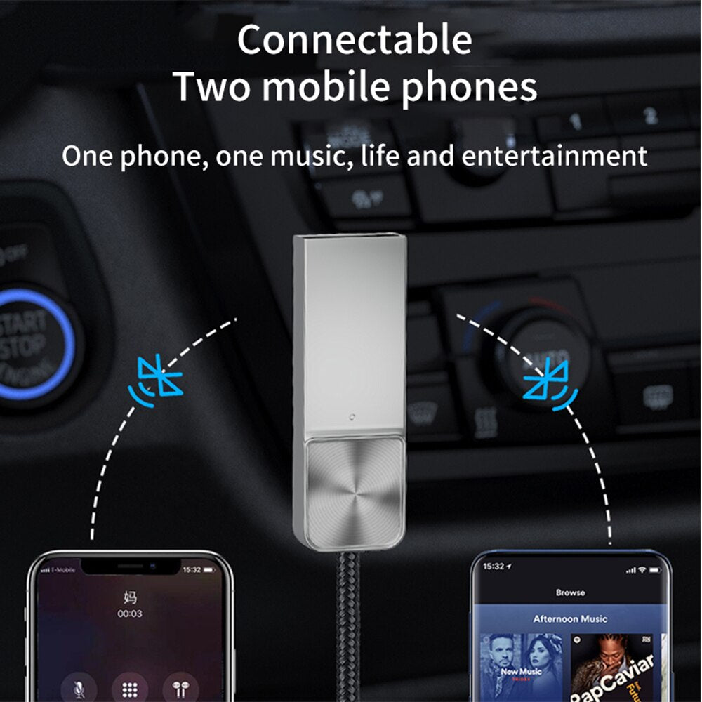 Bluetooth Aux Adapter Dongle Cable USB To 3.5mm Jack Car Audio Aux Bluetooth 5.0 Handsfree Kit For Car Receiver BT transmitter