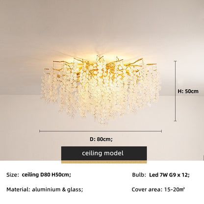 Nordic Foyer E14 Led Ceiling Chandelier Tree Branch Glass Chandelier Lighting Living Room Lustre Led Lamp Indoor Deco Lighting